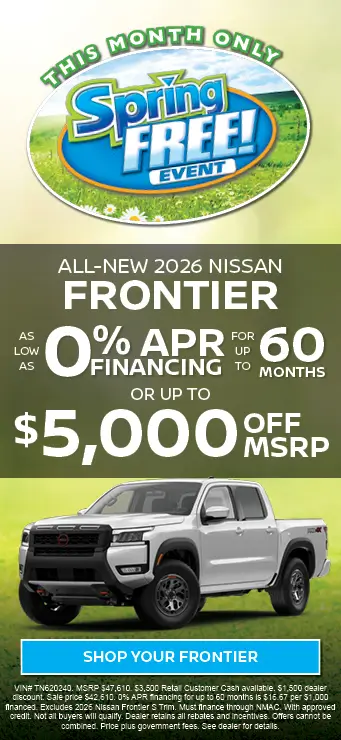 2026 Nissan Frontier Spring Free Event